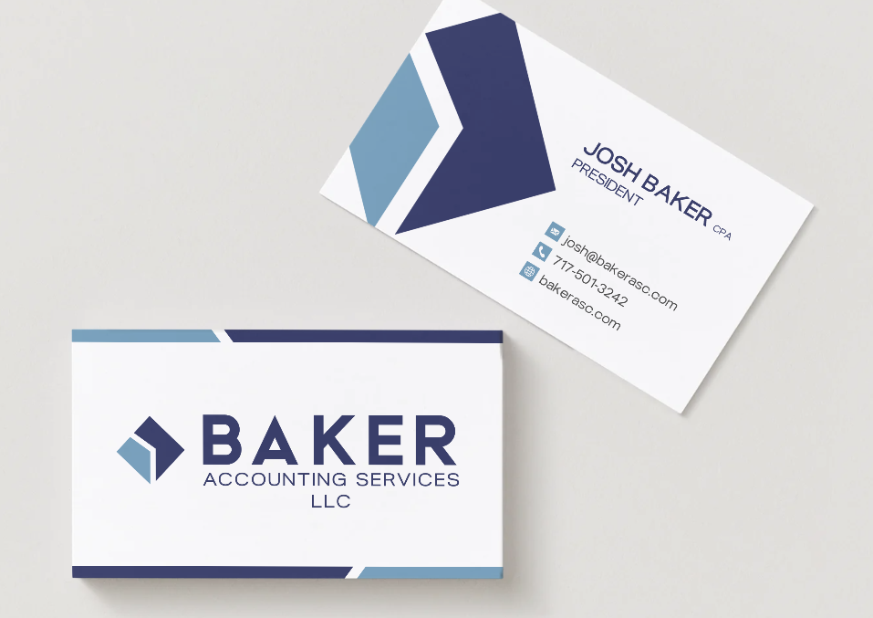 Baker Accounting Services business cards for Josh Baker CPA