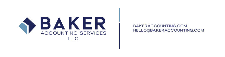 Baker Accounting Services letterhead with logo and contact details