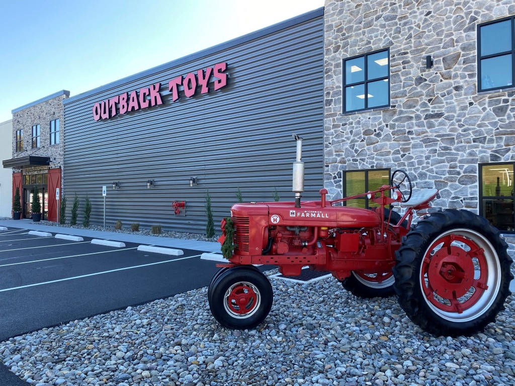 Outback Toys Lititz storefront with a red Farmall tractor