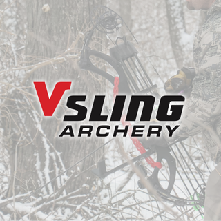 Vsling Archery social profile photo with logo over winter hunting scene
